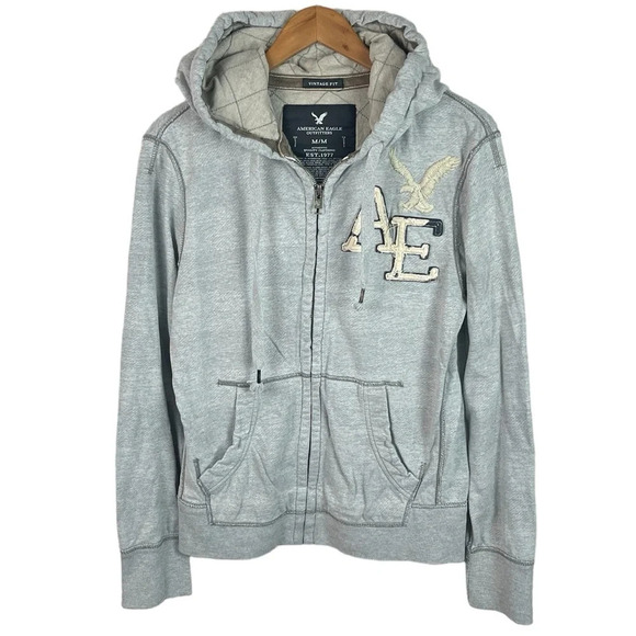 B4 Mens American Eagle Outfitters Vintage Fit Hoodie Sweatshirt Jacket M - Picture 1 of 5